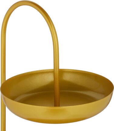 Relaxdays Etagere, 2-stöckig, Metall, Ø31x23x20cm, runde Früchteschale, Gold