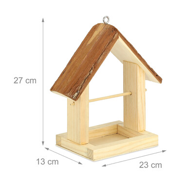 Relaxdays Holz Vogelfutterhaus zum Aufhängen