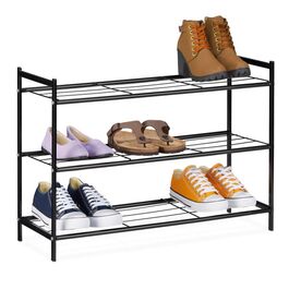 Relaxdays Metall Schuhregal mit 3 Ablagen
