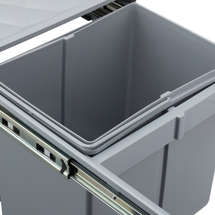 Relaxdays Einbaumülleimer 2x15 l grau