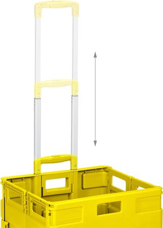 Relaxdays Einkaufstrolley, Klapptrolley, 35 kg, Faltbar, Rolltrolley (Gelb)