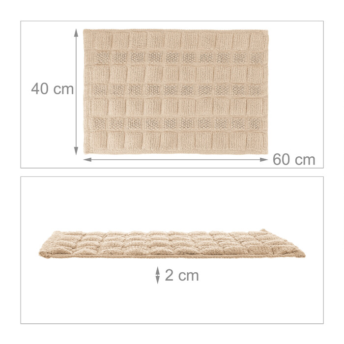 Relaxdays Badematte aus Baumwolle 60x40 cm