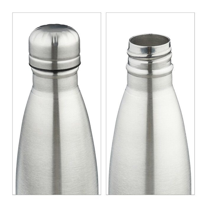 Relaxdays Trinkflasche Edelstahl 500 ml