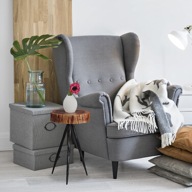 Relaxdays Design Beistelltisch Holzscheibe