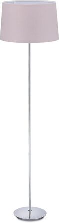 Relaxdays Stehlampe, Stoffschirm, chrom Fuß, E27, Ø 40 cm, 148,5 cm hoch, Altrosa