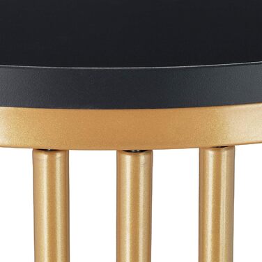 Relaxdays Beistelltisch MARMO, Metall & MDF, Marmoroptik, rund, HxD: 51x41 cm, weiß/Gold (Schwarz/Gold)