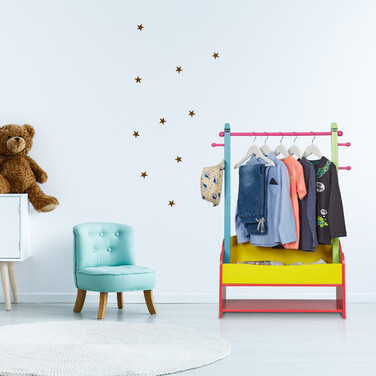 Relaxdays Kinder Kleiderständer mit Ablagen