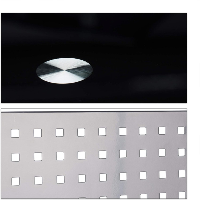 Relaxdays Computertisch, Glas, Tastaturauszug, Fach für Rechner, HBT 98x105x55 cm, modern, Schwarz