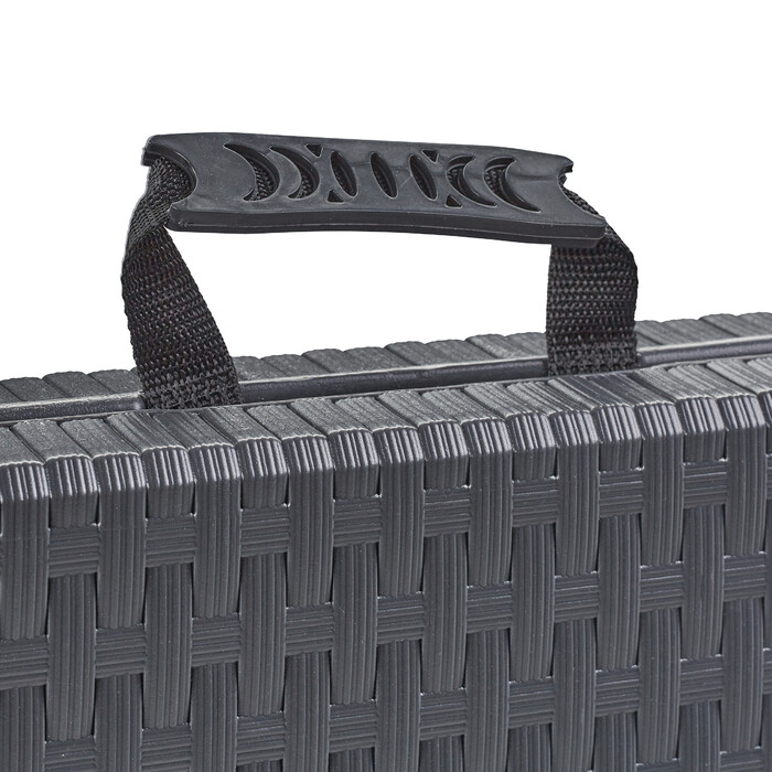 Relaxdays Gartentisch in grauer Rattan-Optik