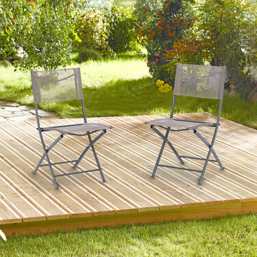 Relaxdays Gartenstuhl klappbar 2er Set