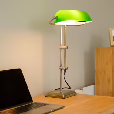 Relaxdays Bankerlampe grün