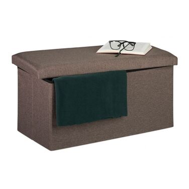 Relaxdays Sitzbank Leinen-Optik