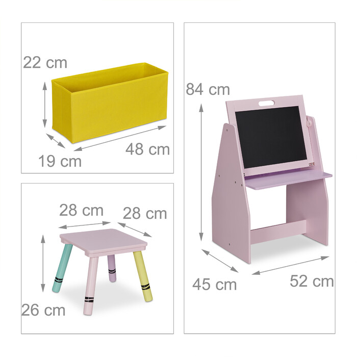 Relaxdays Kinderregal mit Tafel