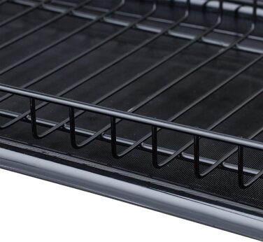Relaxdays Abtropfgestell, 2 Ebenen, 33,5x51x23,5cm, Geschirrtrockner, schwarz, 80% Eisen