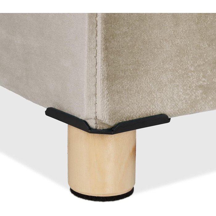 Relaxdays Sitzbank mit Stauraum, Samt, Holzfüße, bis 120 kg, faltbar, 34x76x38 cm, Creme
