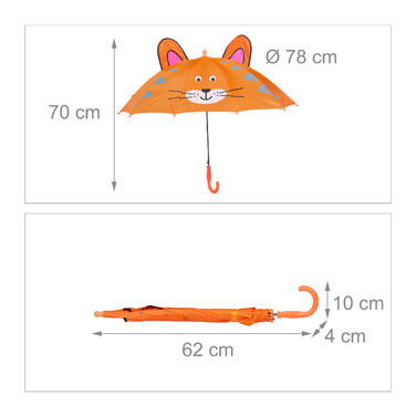 Relaxdays Kinder Regenschirm 'Tiger'