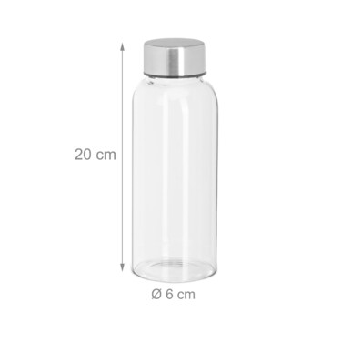 Relaxdays Trinkflasche Glas mit Hülle