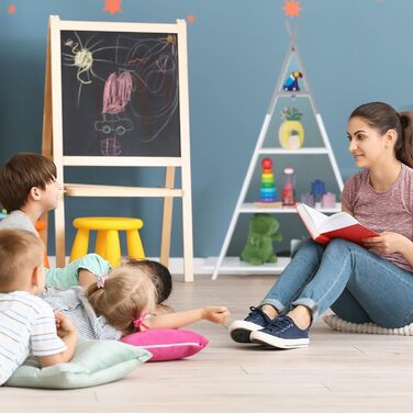 Relaxdays Kinderregal Tipi, 4 Fächer, Bücherregal Kinder, H x B x T: 107 x 76 x 27 cm, Kinderzimmer Regal, weiß/grau