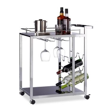 Relaxdays Servierwagen Glas BARON