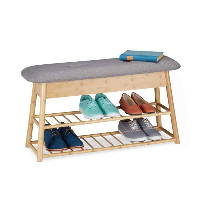 Relaxdays Schuhbank mit Sitzfläche und Stauraum