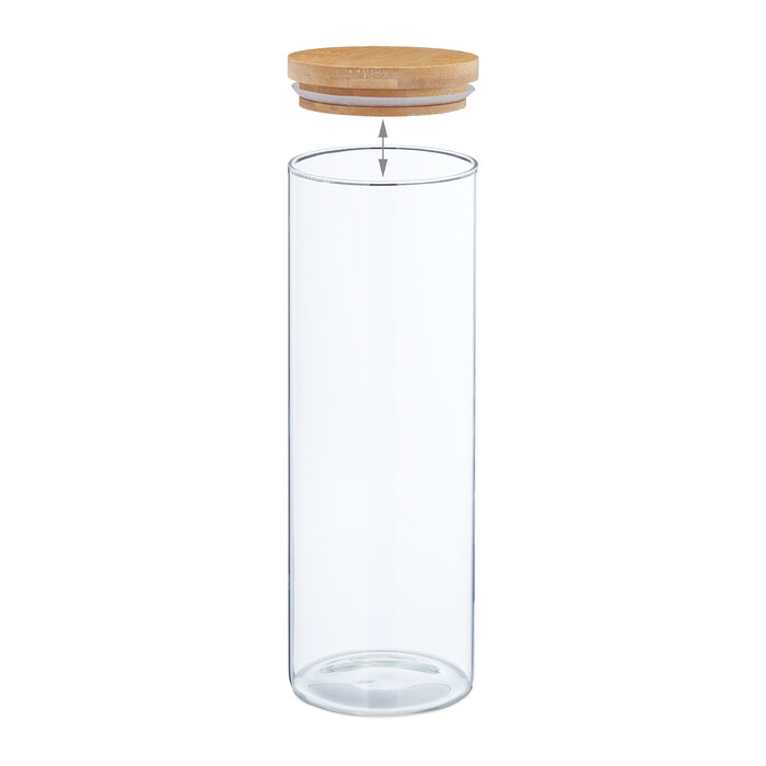 Relaxdays 4er Set Vorratsgläser mit Deckel 1600 ml