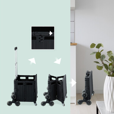 Relaxdays Einkaufstrolley klappbar + Deckel 8 Rad