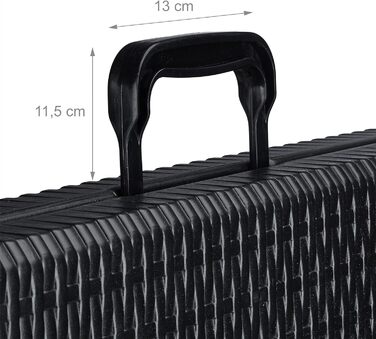 Relaxdays Gartentisch klappbar BASTIAN, groß, Tragegriff, stabiler Campingtisch, H x B x T: 72 x 178 x 74 cm, schwarz