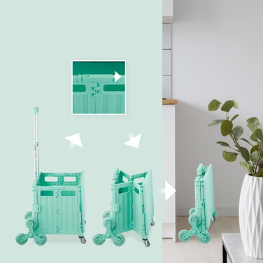 Relaxdays Einkaufstrolley klappbar + Deckel 8 Rad