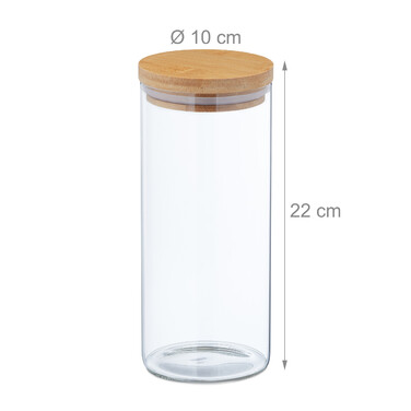 Relaxdays 3er Set Vorratsgläser mit Deckel 1300 ml