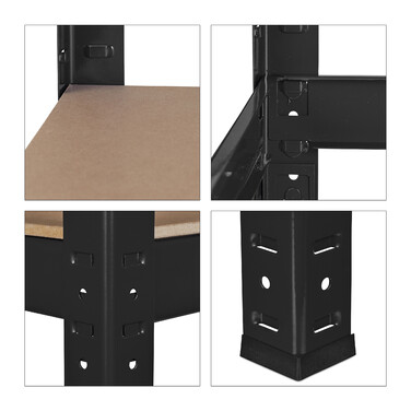 Relaxdays Schwerlastregal 220 cm schwarz