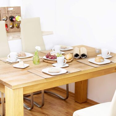 Relaxdays Tischset 6 teilig, Platzdeckchen, Bambus, rutschhemmende Unterseite, 30 x 45 cm, 6er Platzset, 6 Tischmatten, abwis