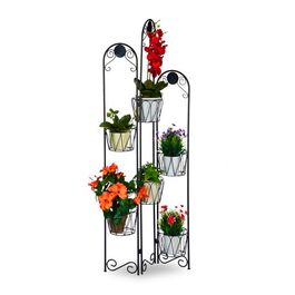 Relaxdays Blumenständer Metall Paravent