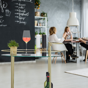 Relaxdays Ovaler Servierwagen mit 2 Ablagen