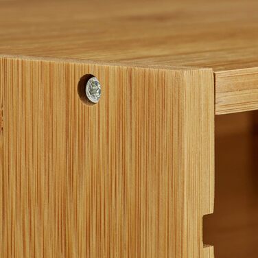 Relaxdays Briefablage aus Bambus HBT: ca. 26 x 33 x 24,5 cm Ablagesystem für den Schreibtisch Dokumentenablage mit 4 variablen Einlegeböden Papierablage aus Holz für Briefe und Unterlagen, natur