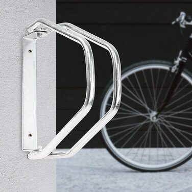 Relaxdays 2 x Fahrradständer im Set, Wandparker als Einzelständer, zur Wandmontage, verstellbar, HBT 32,5 x 9 x 28,5 cm, Silb