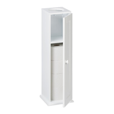 Relaxdays Schmaler Toilettenschrank mit 2 Ablagen