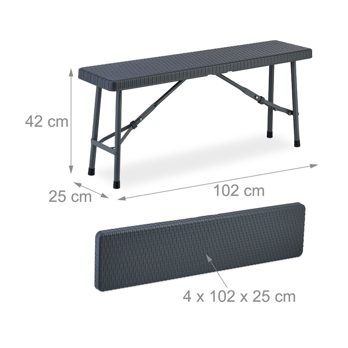 Relaxdays 2er Set Bierbank 102 cm