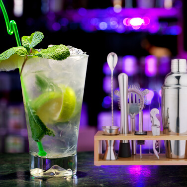 Relaxdays 10-tlg. Cocktail Set mit Ständer