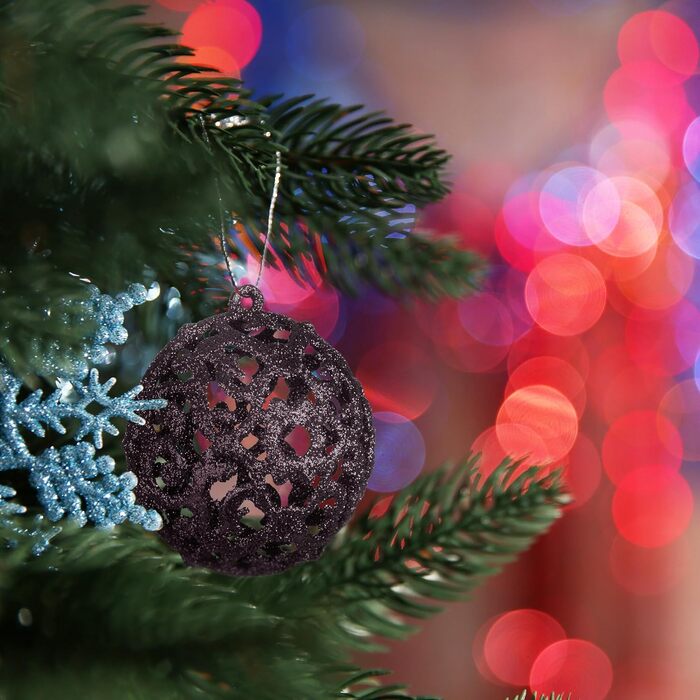 Relaxdays Weihnachtskugeln 150er Set, glitzernd/matt/glänzend, Kunststoff, ∅ 3/4/6 cm, Braun