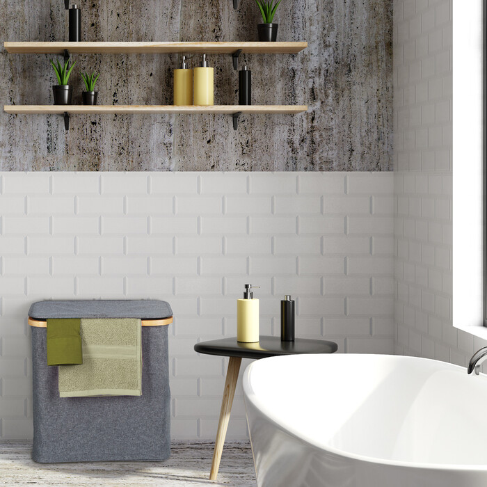 Relaxdays Wäschekorb mit Deckel 60 l