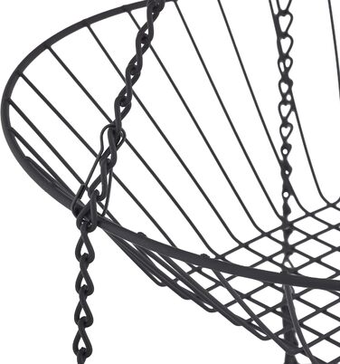 Relaxdays Hänge-Obstkorb, 73x28 cm, 3 Etagen, Stahl, runder Hängekorb, schwarz