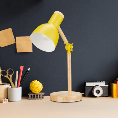 Relaxdays Schreibtischlampe Holz verstellbar