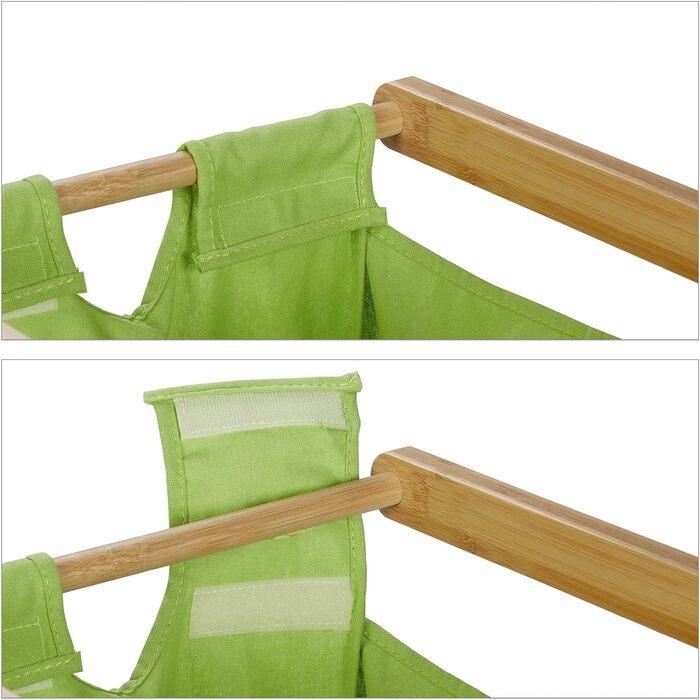 Relaxdays Bambus Wäschekorb, 2 Fächer, ausziehbar, 60L, Natur