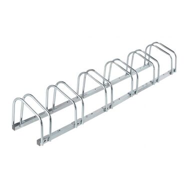 Relaxdays Silberner Fahrradständer für 6 Fahrräder