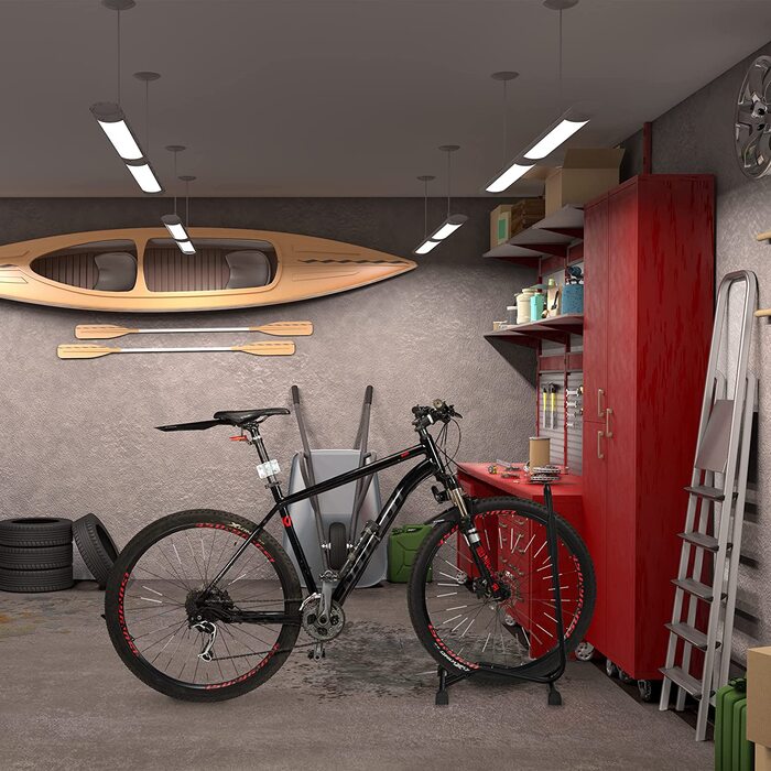 Relaxdays Fahrradständer Boden, für Reifenbreite bis 2,5', Fahrrad Ausstellungsständer, Vorder-& Hinterrad, schwarz