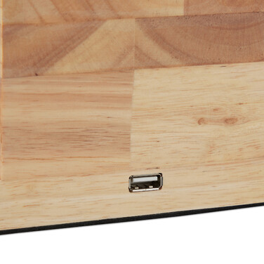 Relaxdays USB Tischlampe aus Holz