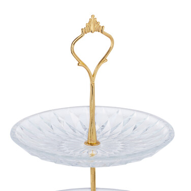 Relaxdays 3-stöckige Etagere aus Glas