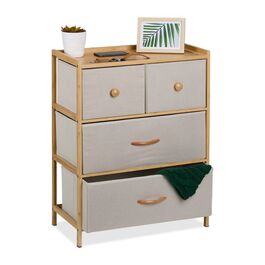Relaxdays Bambus Kommode 4 Schubladen