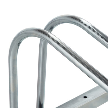 Relaxdays Silberner Fahrradständer für 4 Fahrräder