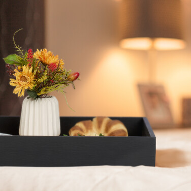 Relaxdays Rechteckiges Tablett aus Bambus